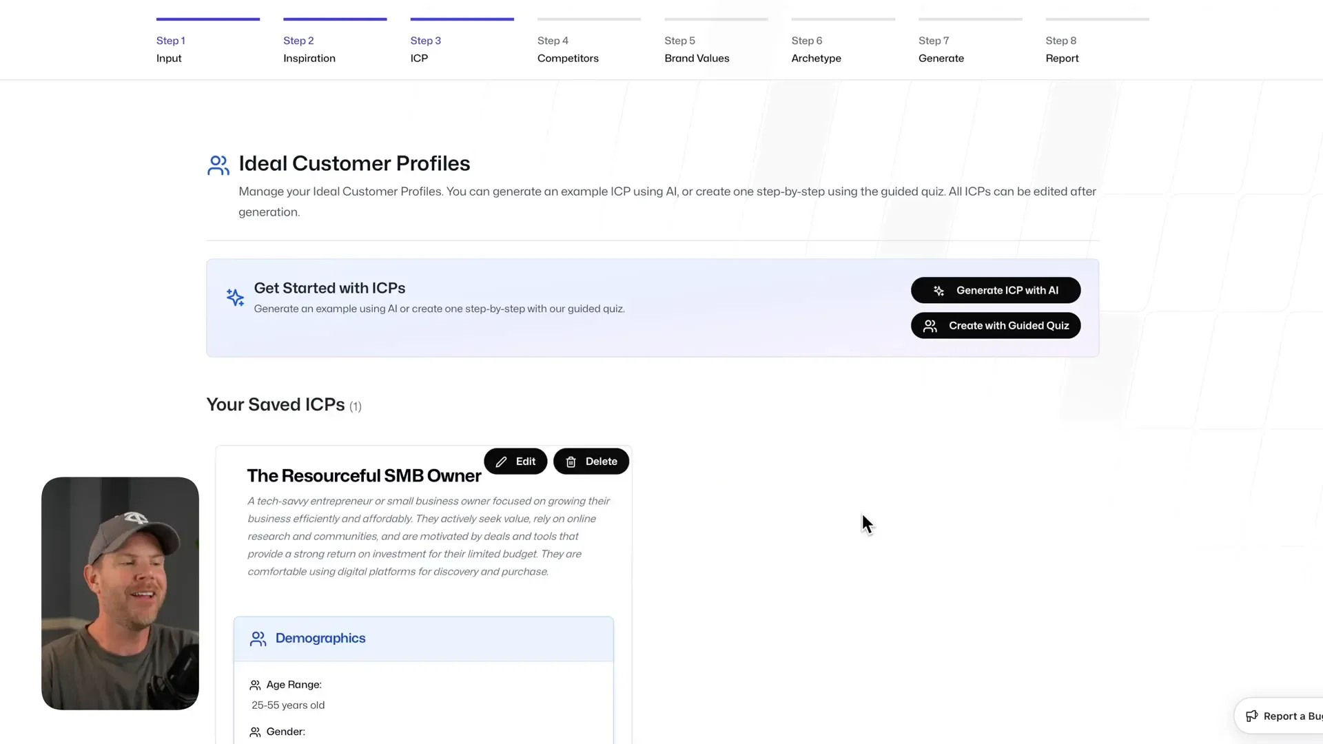 Ideal Customer Profile generated by Branding 5 for AppSumo