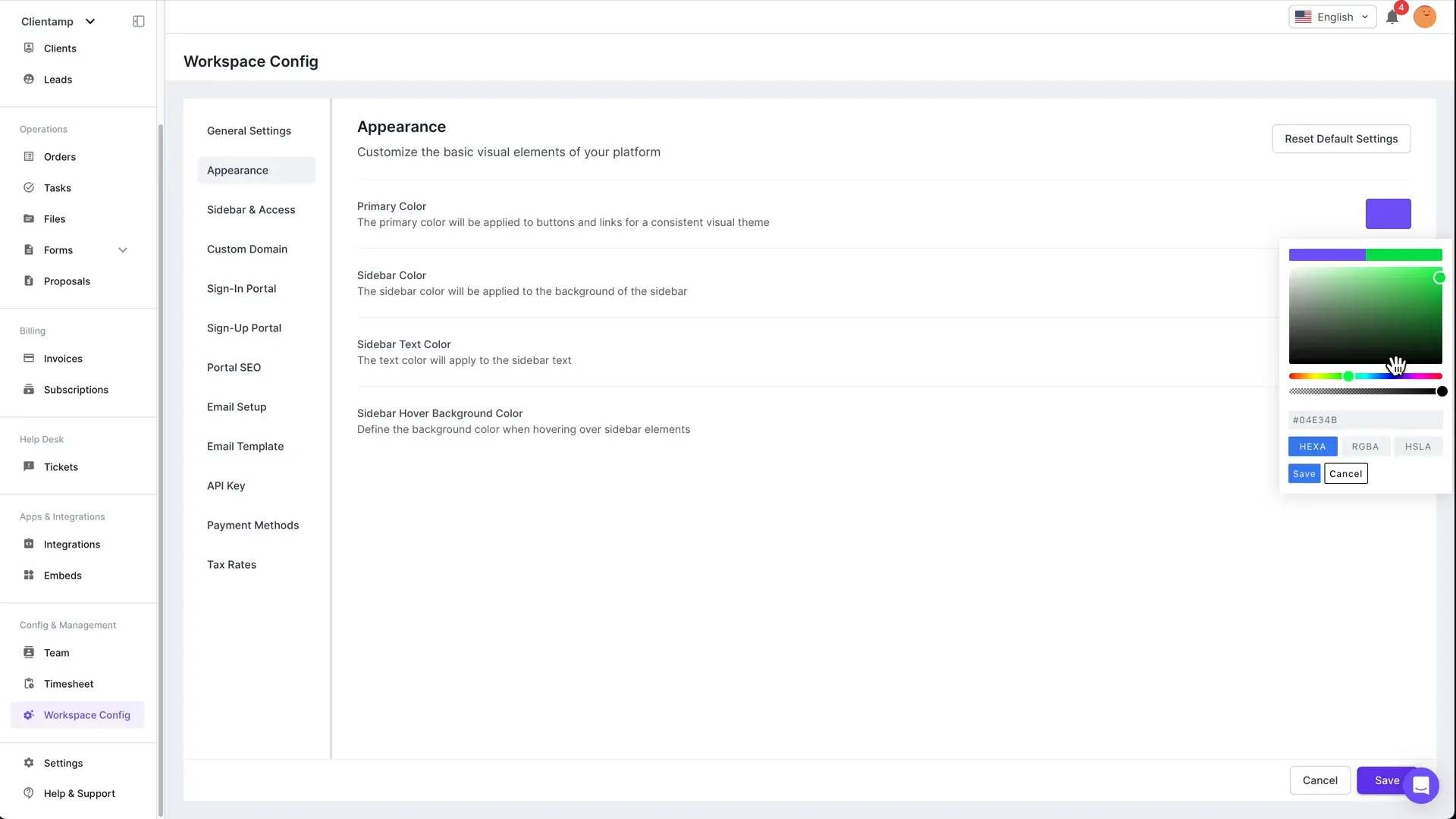 White labeling and color customization options