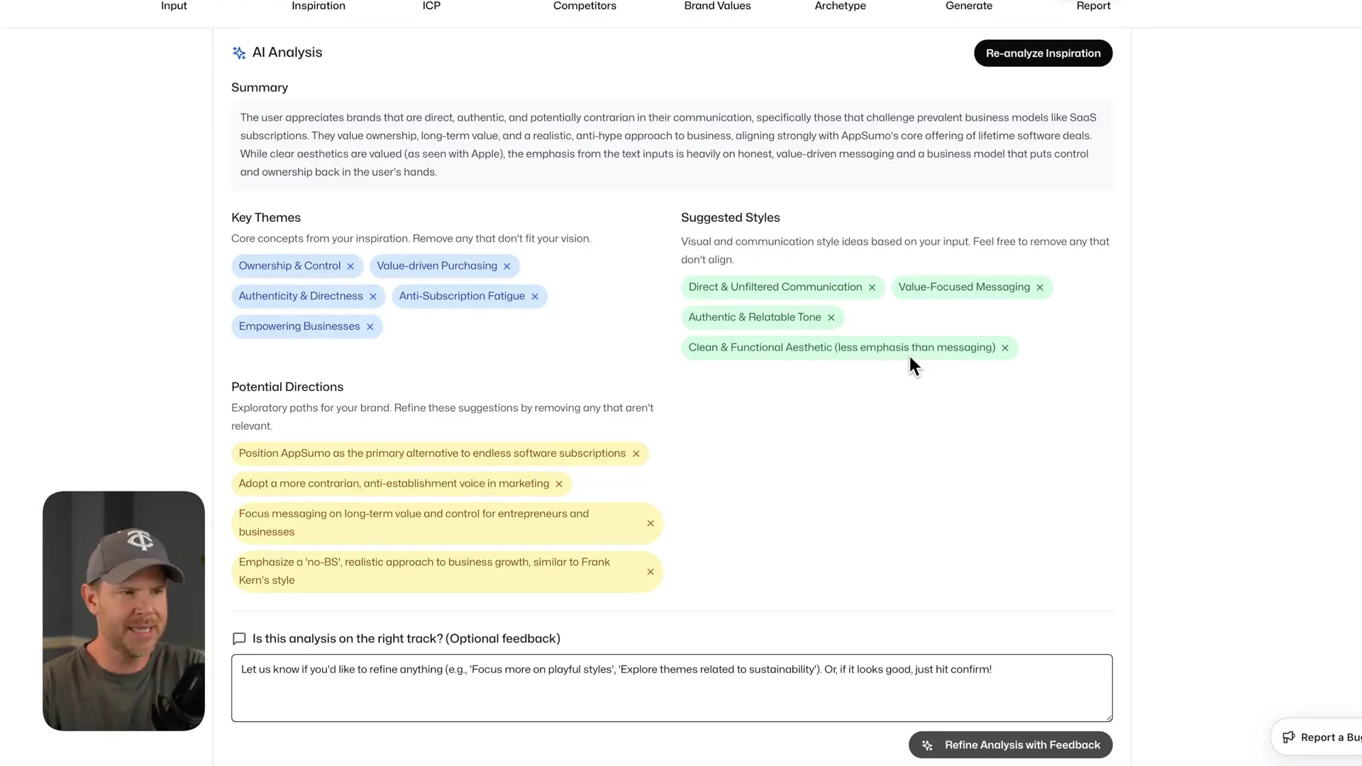 Branding 5 inspiration analysis summary for AppSumo
