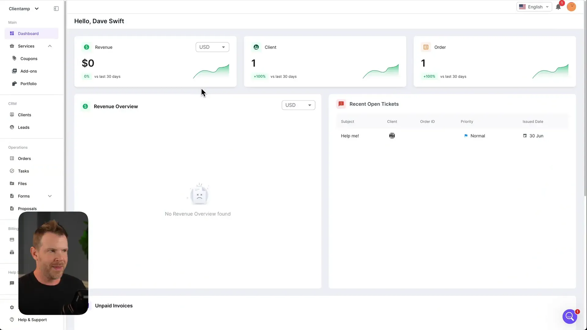 Agency Handy service provider dashboard