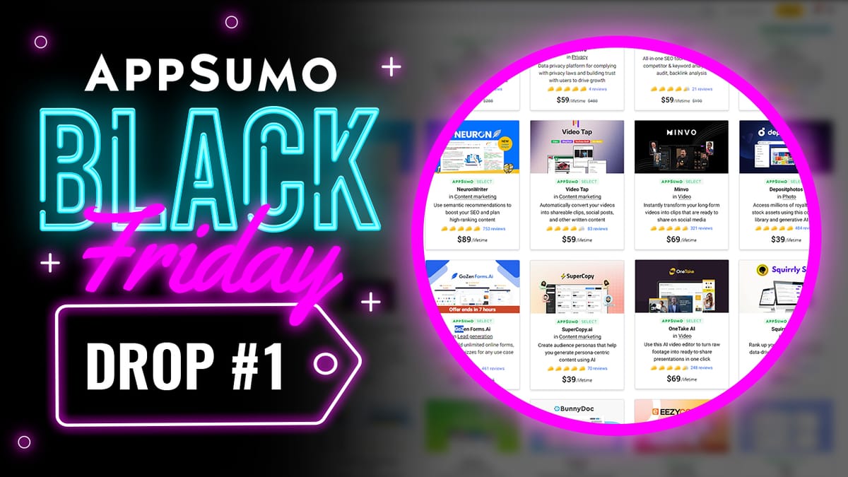 AppSumo Black Friday Drop #1 - AI Content Tools