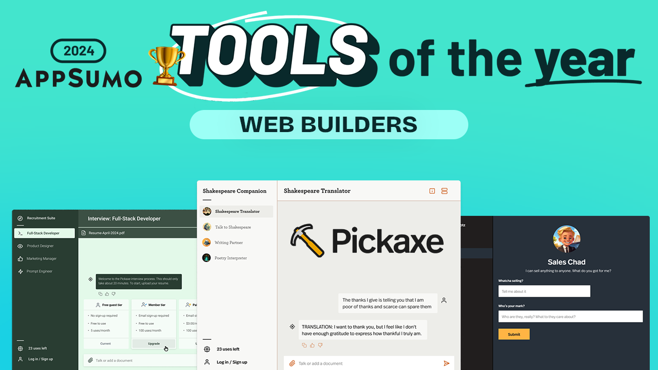 Pickaxe Review: Build & Monetize AI Tools in Minutes (AppSumo Tool of the Year)