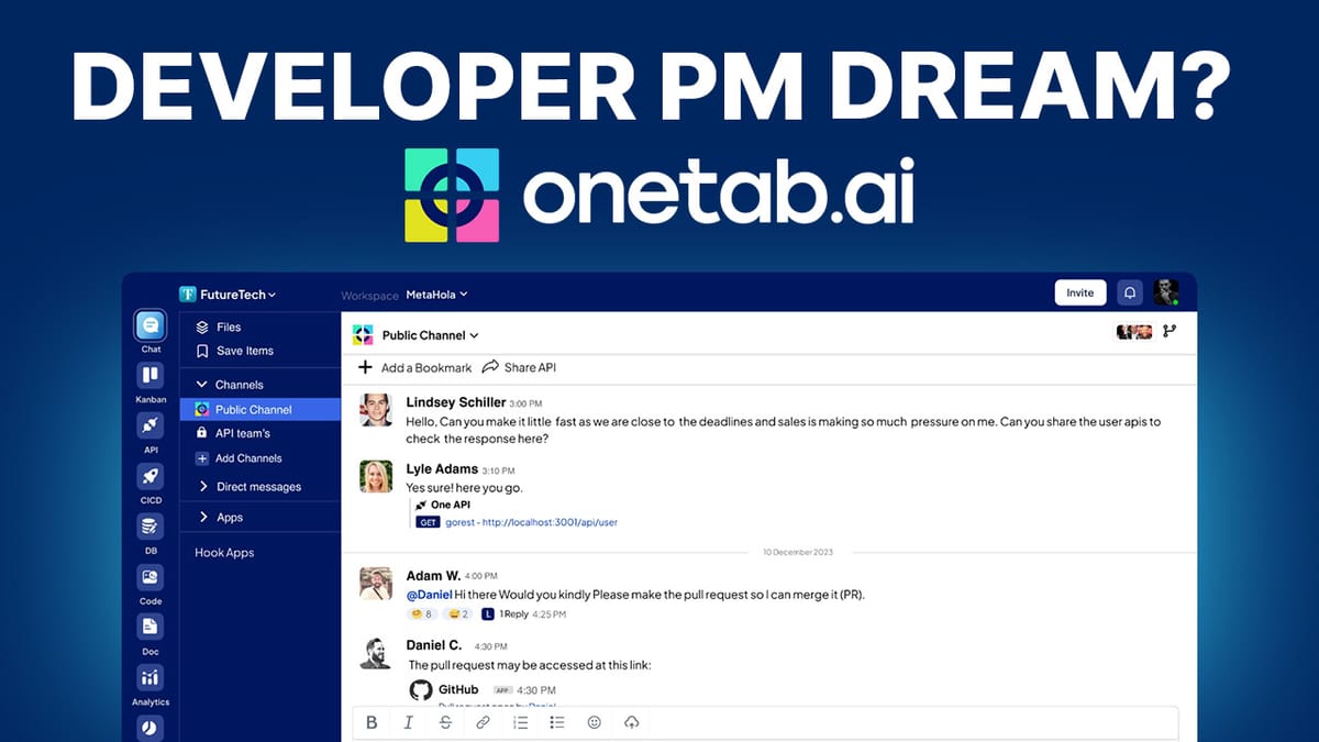 OneTab Project Management Tool Review - A Developer's Dream?