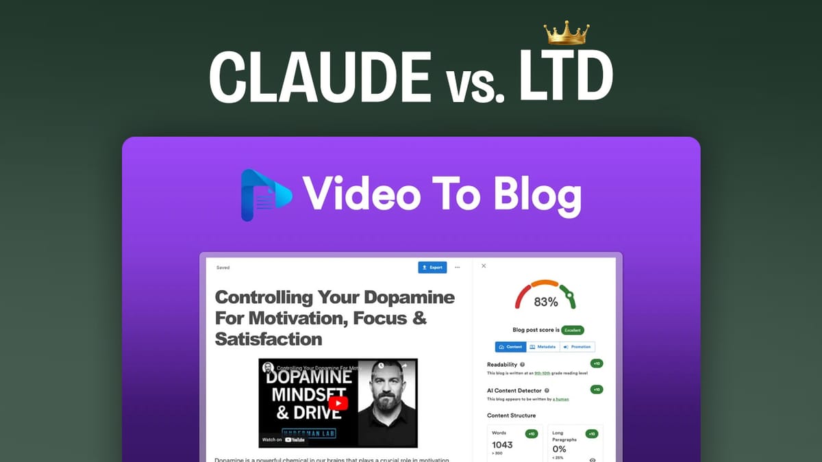 🤯 Video-to-Blog Conversion Better Than Claude? This $49 Tool Might Surprise You!