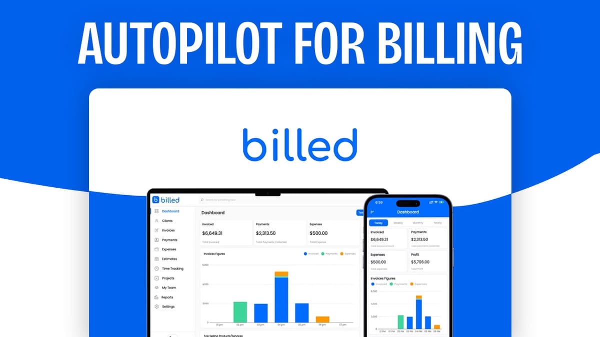 Billed: All-in-One Invoicing, Time Tracking & Expenses ($49 Lifetime Deal)